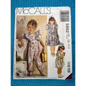 MacCalls 5892 pattern girls Jumpsuit romper dress puffed sleeve size 2 3 4